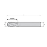 General-Purpose Solid Carbide End Mills  GP End Mills • Series 2848 • Ball Nose • 4 Flute • Metric DIN 6528   (TiAlN) - Big-tools Industrial Supply Tools for Metal Cutting